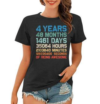 4Th Birthday 4 Years Of Being Awesome Wedding Anniversary V2 Women T-shirt - Seseable