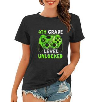 4Th Grade Level Unlocked Graphic Video Gamer Back To School Women T-shirt - Monsterry AU