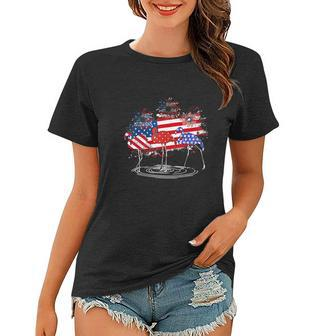 4Th Of July Funny American Flag Flamingo Party Women T-shirt - Monsterry