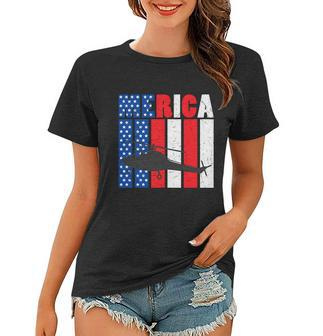 4Th Of July Helicopter American Flag Proud American Women T-shirt - Thegiftio UK