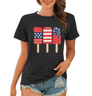 4Th Of July Popsicle Red White Blue American Flag Patriotic Women T-shirt - Monsterry