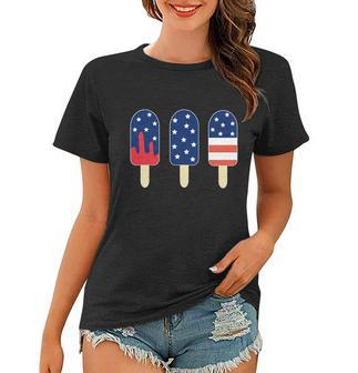 4Th Of July Popsicle Red White Blue American Flag Women T-shirt - Monsterry AU