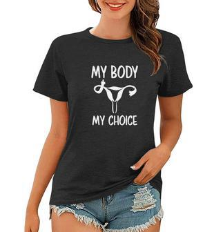 Abortion Rights My Body My Choice Uterus Middle Finger Women T-shirt - Monsterry