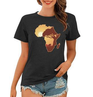 Africa Elephant Map African Safari Women T-shirt | Mazezy