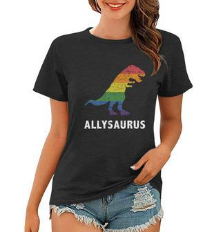 Ally Lgbt Pride Allysaurus Dinosaur Tshirt Women T-shirt - Monsterry CA