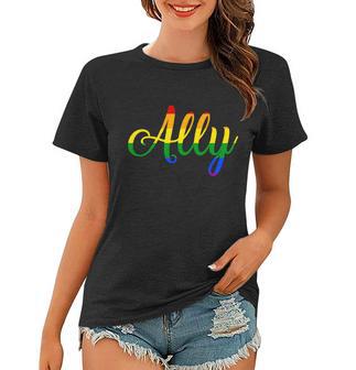 Ally Pride Rainbow Tshirt Women T-shirt - Monsterry CA