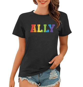 Ally Rainbow Lgbt Ally Gay Pride Parades Lgbt Awareness Graphic Design Printed Casual Daily Basic Women T-shirt - Thegiftio UK