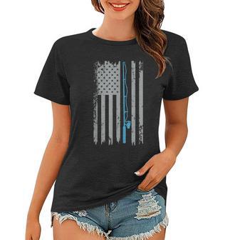 American Flag Fishing Shirt Vintage Fishing Tshirt Women T-shirt - Monsterry DE