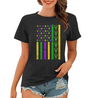 American Flag Mardi Gras Tshirt Mardi Gras Crawfish Women T-shirt - Monsterry AU