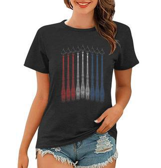 American Jet Red White & Blue Flag 4Th Of July Usa Women T-shirt - Monsterry CA