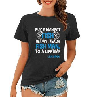 Anti Biden Political Impeach Biden Buy A Man Eat Fish Funny Women T-shirt - Monsterry CA