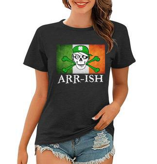Arr-Ish Irish Pirate St Patricks Day Flag Tshirt Women T-shirt - Monsterry UK