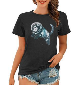 Astronaut Husky Dog Space Women T-shirt - Monsterry DE