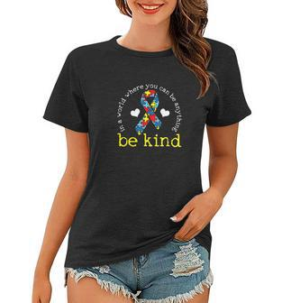 Autism Awareness Kindness Ribbon Heart Tshirt Women T-shirt - Monsterry
