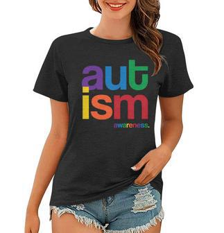 Autism Awareness Rainbow Letters Tshirt Women T-shirt - Monsterry AU