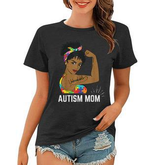 Autism Awareness Strong Mom Afro Mother Black Women Gift V2 Women T-shirt - Thegiftio UK