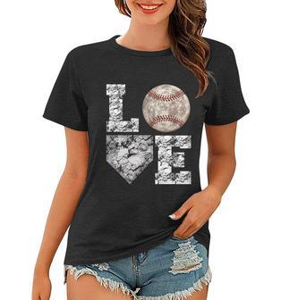 Baseball Distressed Ball Cute Mom Love Gift Women T-shirt - Monsterry UK