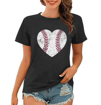 Baseball Heart Fun Mom Dad Men Women Softball Gift Wife Women T-shirt - Monsterry