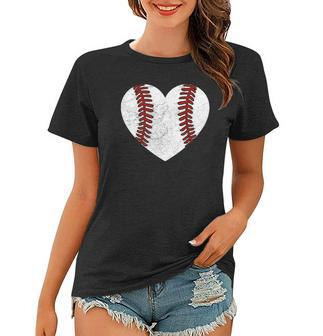 Baseball Heart Fun Mom Dad Men Women Softball Wife Women T-shirt | Mazezy