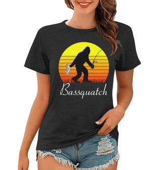 Bassquatch Bigfoot Fishing Tshirt Women T-shirt - Monsterry DE