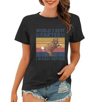 Bear Worlds Best Farter Gift I Mean Father Vintage Retro Gift Women T-shirt - Monsterry AU
