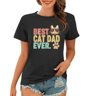 Best Cat Dad Ever Vintage Colors Tshirt Women T-shirt - Monsterry