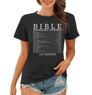 Bible Emergency Numbers V2 Women T-shirt - Thegiftio UK