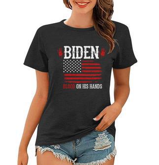 Biden Blood On His Hands Tshirt Women T-shirt - Monsterry UK