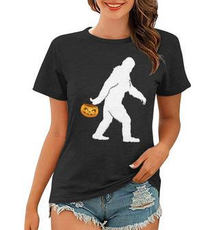 Bigfoot Sasquatch Halloween Pumpkin T-Shirt Graphic Design Printed Casual Daily Basic Women T-shirt - Thegiftio UK