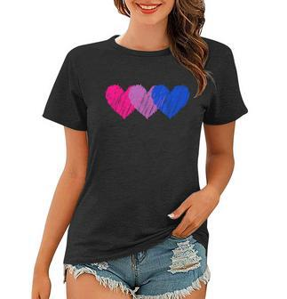 Bisexual Heart Bisexuality Bi Love Flag Lgbtq Pride Women T-shirt - Monsterry