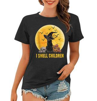 Black Cat Halloween I Smell Children Witch Witches Kitten Women T-shirt - Seseable