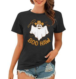 Boo Haw Retro Boo Cute Halloween Costume Ghost Funny Women T-shirt - Thegiftio UK