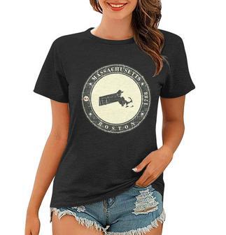 Boston Massachusetts Retro Women T-shirt - Monsterry