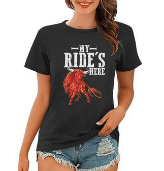 Bull Riding Pbr Rodeo Bull Riders For Western Ranch Cowboys Women T-shirt - Monsterry