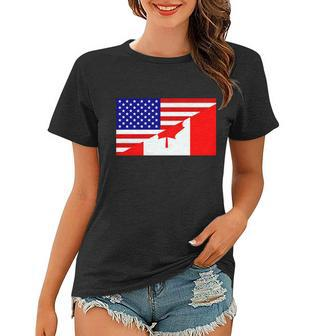 Canadian American Usa Flag Women T-shirt - Monsterry UK
