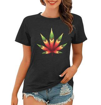 Cannabis Leaf Tshirt Women T-shirt - Monsterry