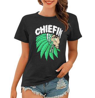 Chiefin Smoke Weed Native American Women T-shirt - Monsterry UK