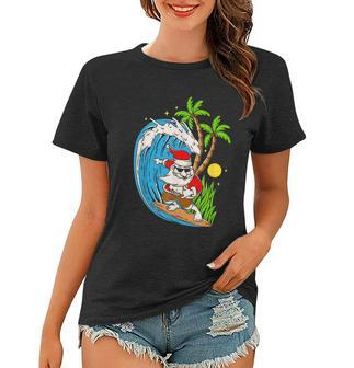 Christmas Im July | Summer Santa Claus Beach Hawaii Surf Women T-shirt - Monsterry UK