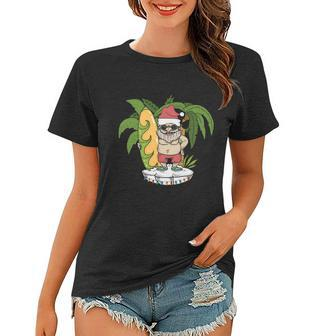 Christmas July Hawaiian Santa Surf Christmas In July Women T-shirt - Monsterry DE