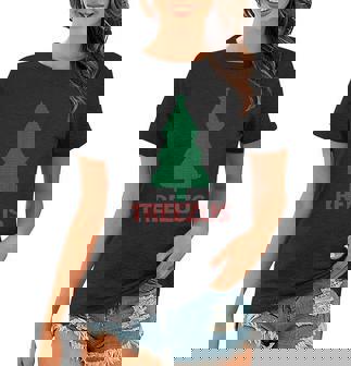 Christmas Treezus Ugly Christmas Sweater Graphic Design Printed Casual Daily Basic Women T-shirt - Thegiftio