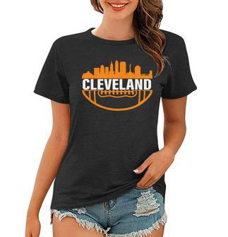 Cleveland Football Skyline City Logo Women T-shirt - Monsterry UK