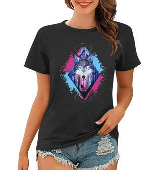 Colorful Wolf Painting Wolves Lover Women T-shirt - Monsterry CA