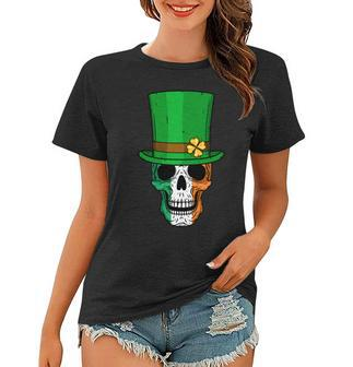 Cool St Patricks Day Irish Skull Tshirt Women T-shirt - Monsterry