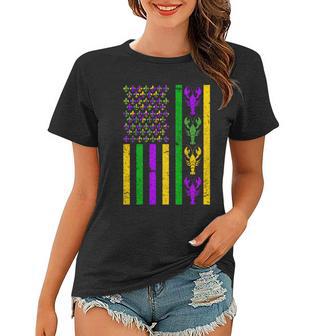 Crawfish Fleur-De-Lis Flag Mardi Gras Tshirt Women T-shirt - Monsterry AU