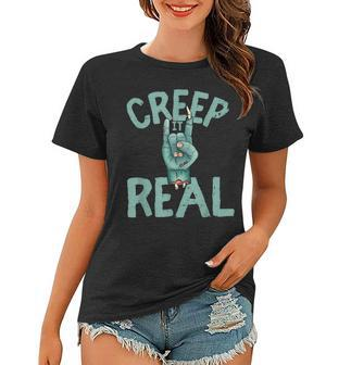 Creep It Real Rocker Zombie Halloween Women T-shirt - Seseable