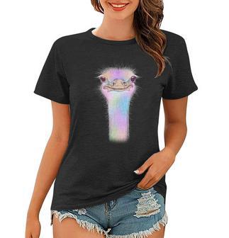 Cute Colorful Pastel Ostrich Women T-shirt - Monsterry