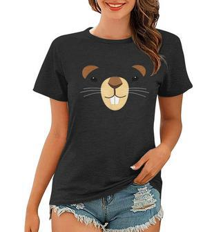 Cute Groundhog Face Women T-shirt - Monsterry
