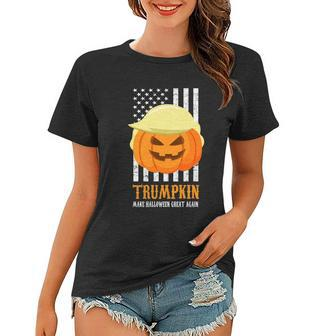 Cute Halloween Funny Halloween Day Trumpkin Donald Trump Graphic Design Printed Casual Daily Basic Women T-shirt - Thegiftio UK