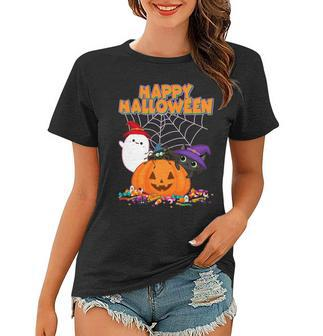 Cute Happy Halloween Friends Women T-shirt - Monsterry