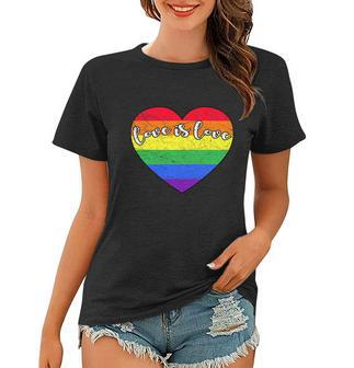 Cute Heart Love Is Love Rainbow Lgbt Lesbian Gay Pride Women T-shirt - Thegiftio UK